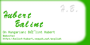 hubert balint business card